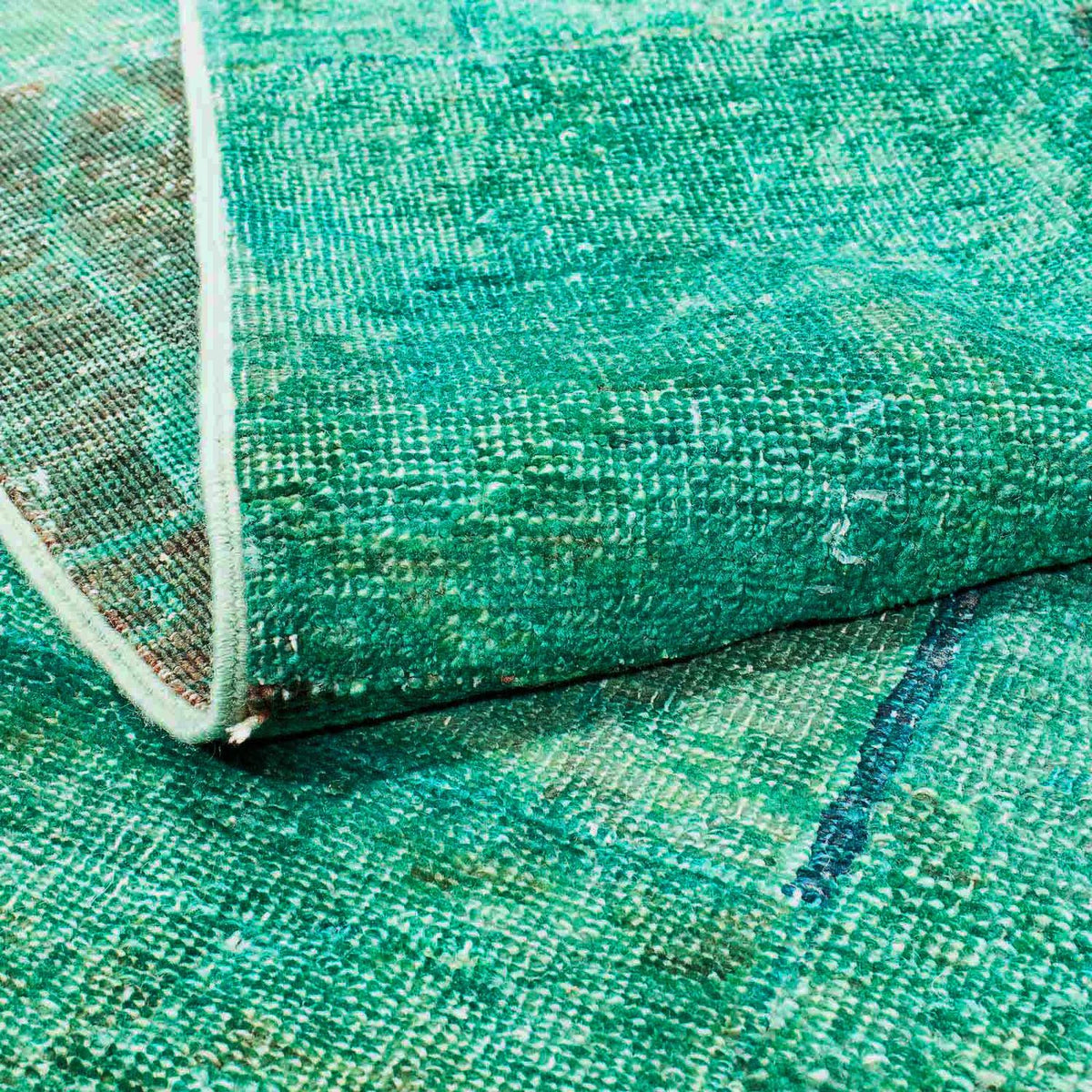 Alfombra de patchwork - 237 x 156 cm - verde