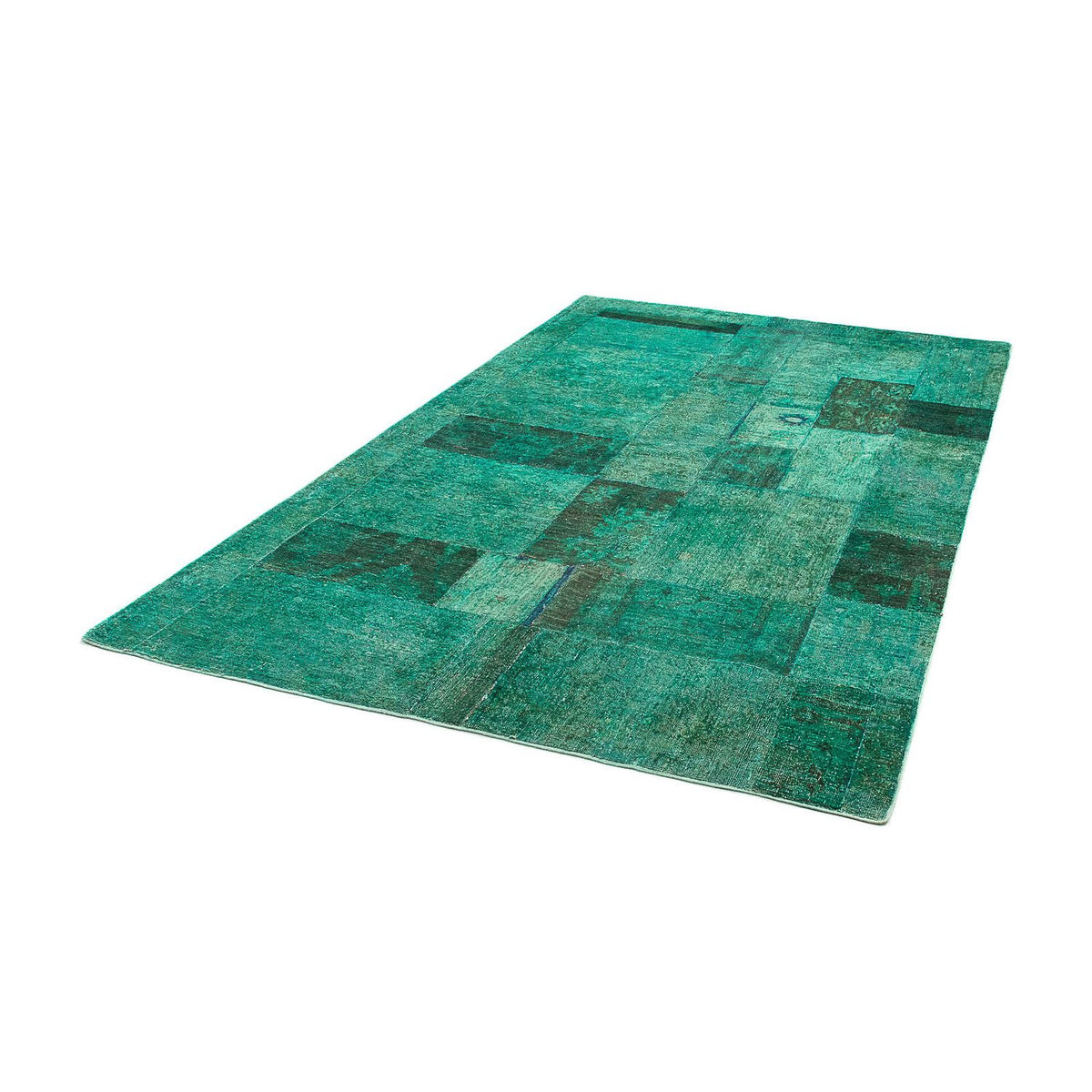 Alfombra de patchwork - 237 x 156 cm - verde