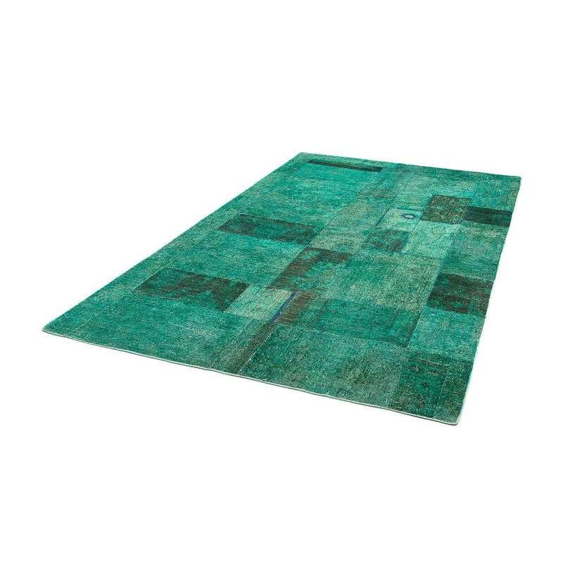 Alfombra de patchwork - 237 x 156 cm - verde