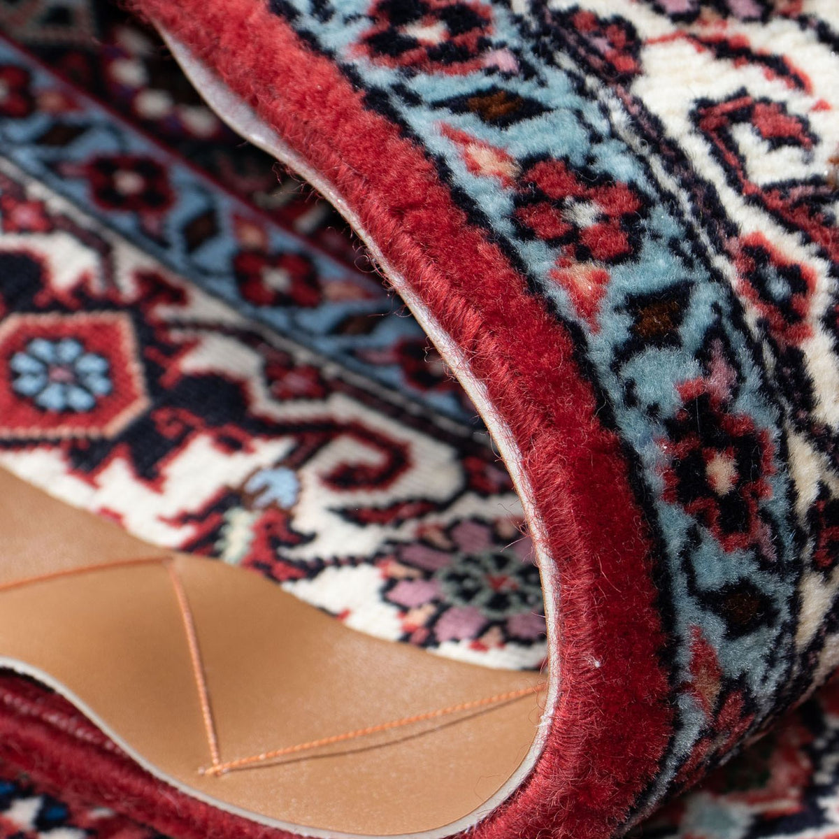 Alfombra de pasillo Alfombra persa - Bidjar - 200 x 75 cm - rojo claro