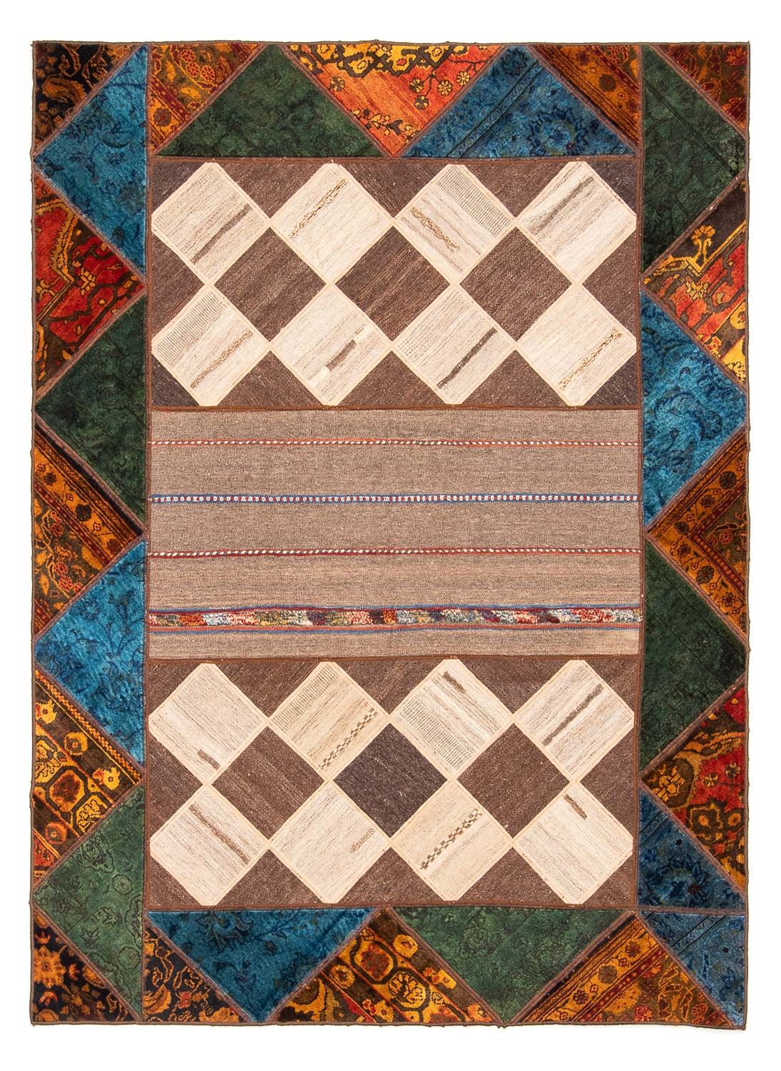 Alfombra de patchwork - 224 x 164 cm - multicolor