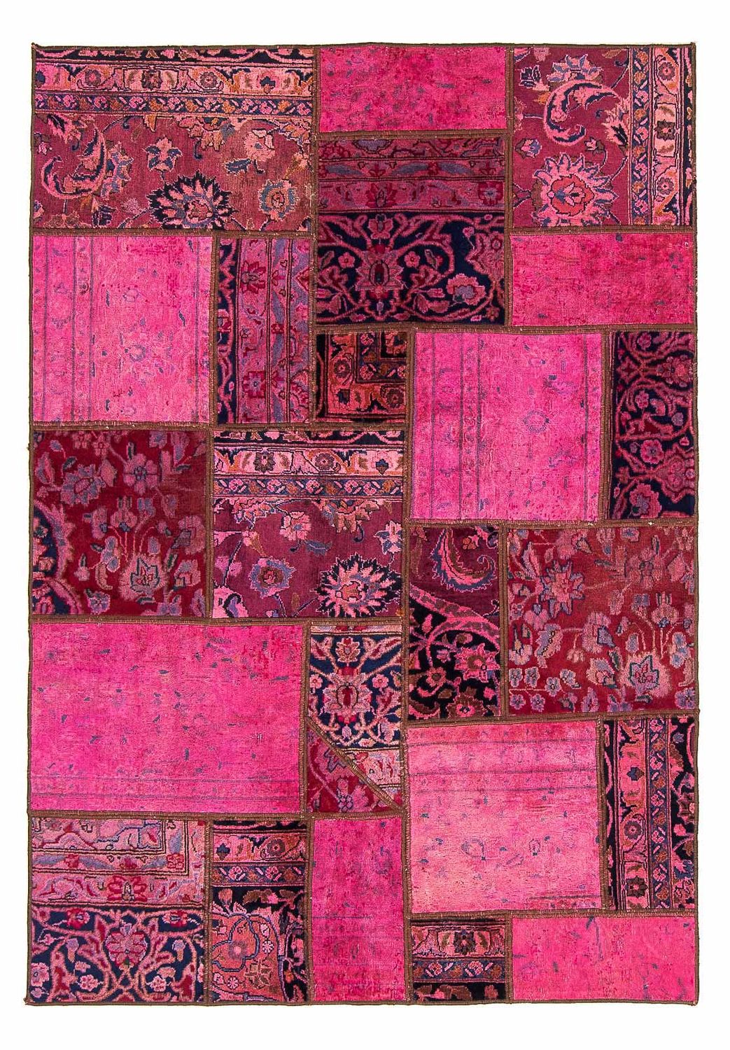 Alfombra de patchwork - 197 x 138 cm - multicolor
