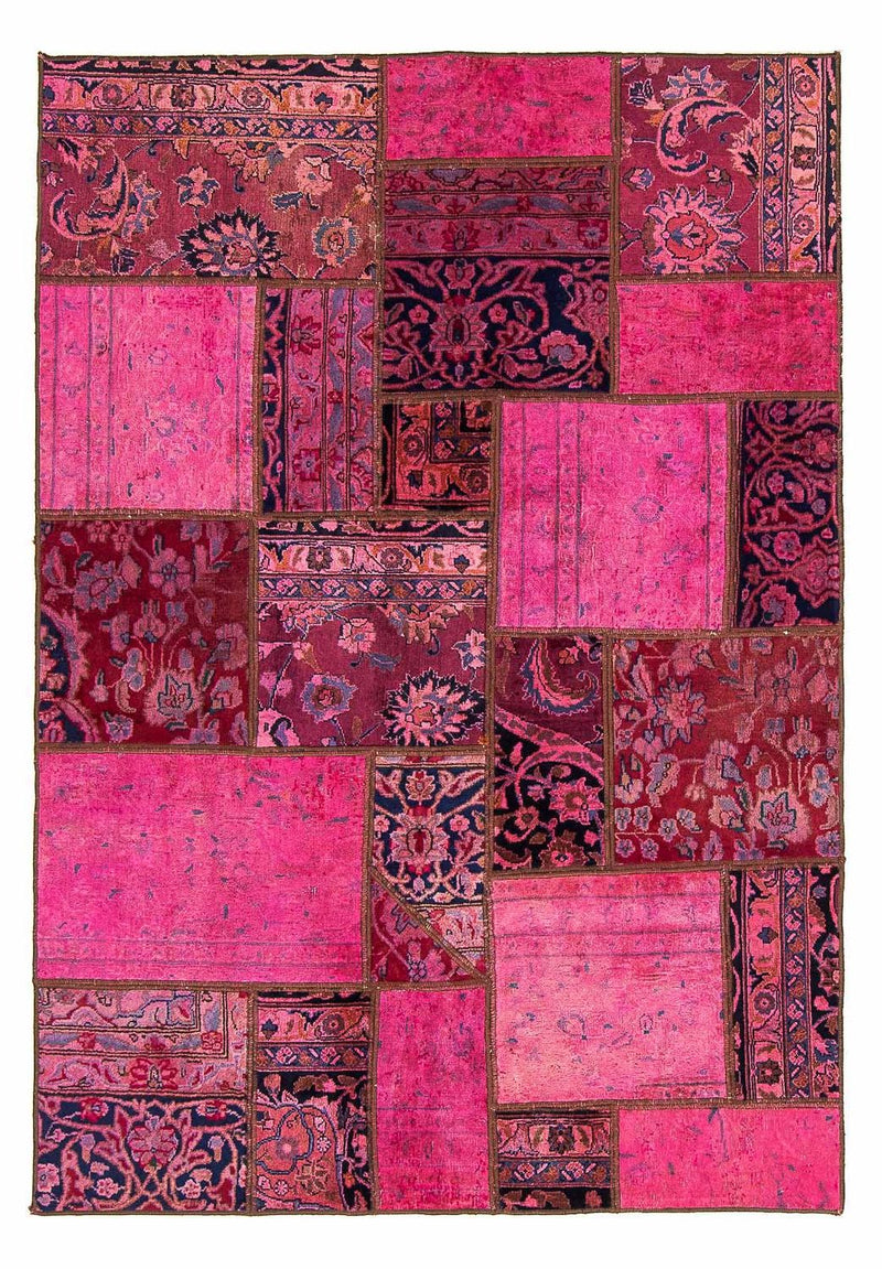 Alfombra de patchwork - 197 x 138 cm - multicolor