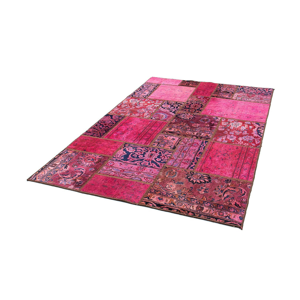 Alfombra de patchwork - 197 x 138 cm - multicolor