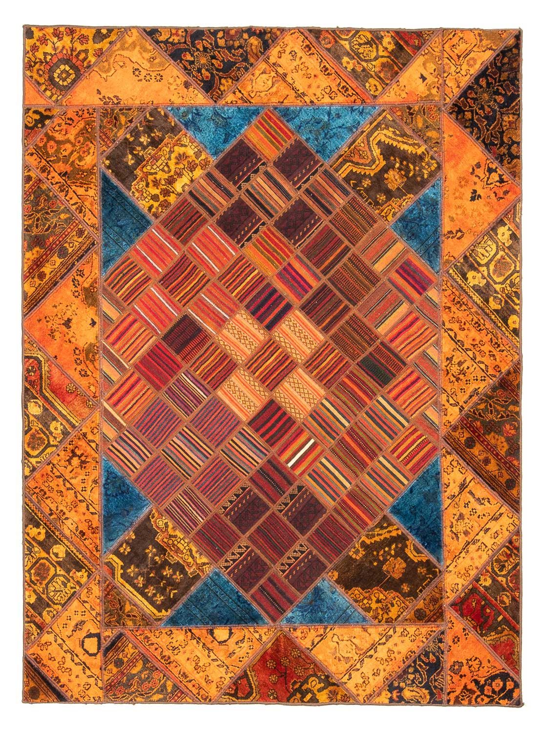 Alfombra de patchwork - 234 x 176 cm - multicolor