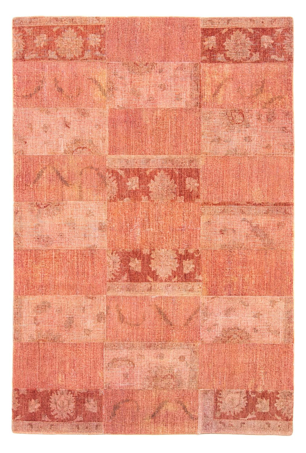 Alfombra de patchwork - 270 x 181 cm - rojo claro