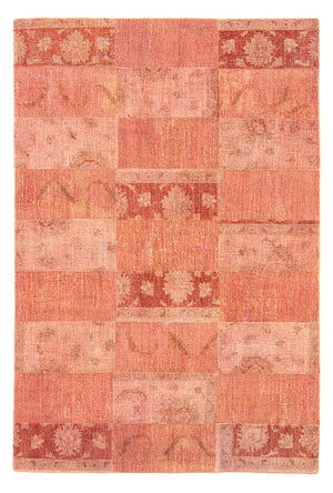 Alfombra de patchwork - 270 x 181 cm - rojo claro