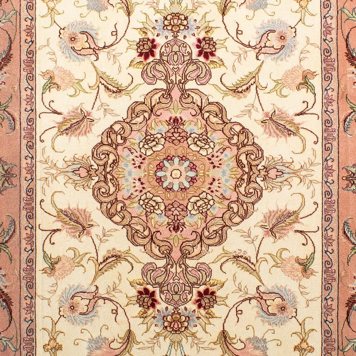 Alfombra de pasillo Alfombra Persa - Tabriz - Real - 310 x 88 cm - beige