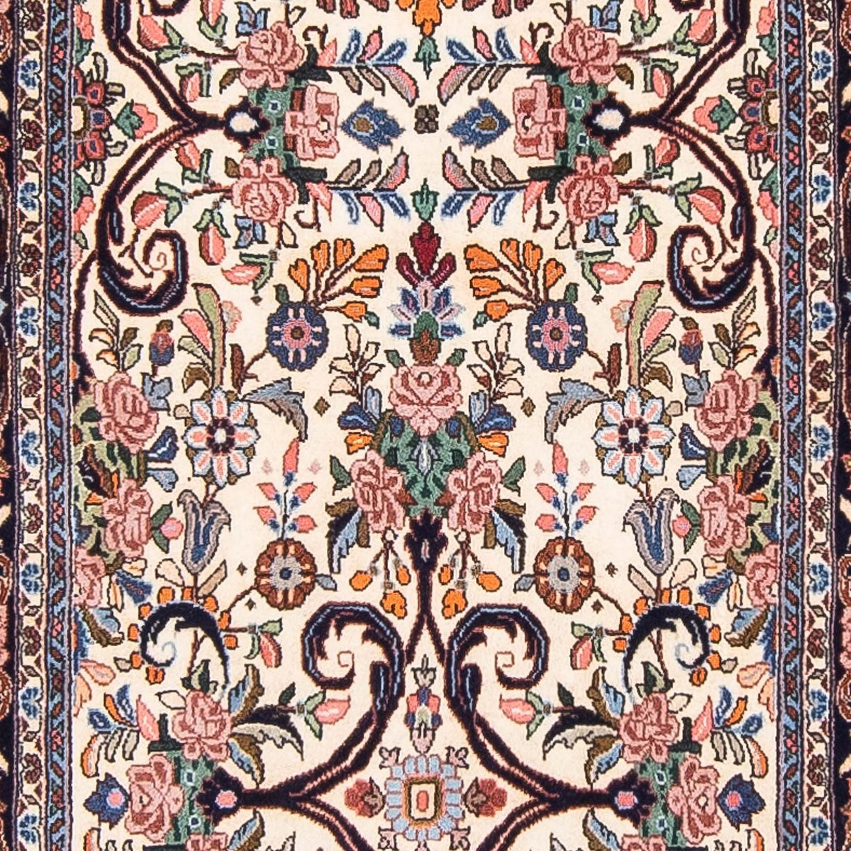 Alfombra de pasillo Alfombra persa - Bidjar - 400 x 91 cm - beige