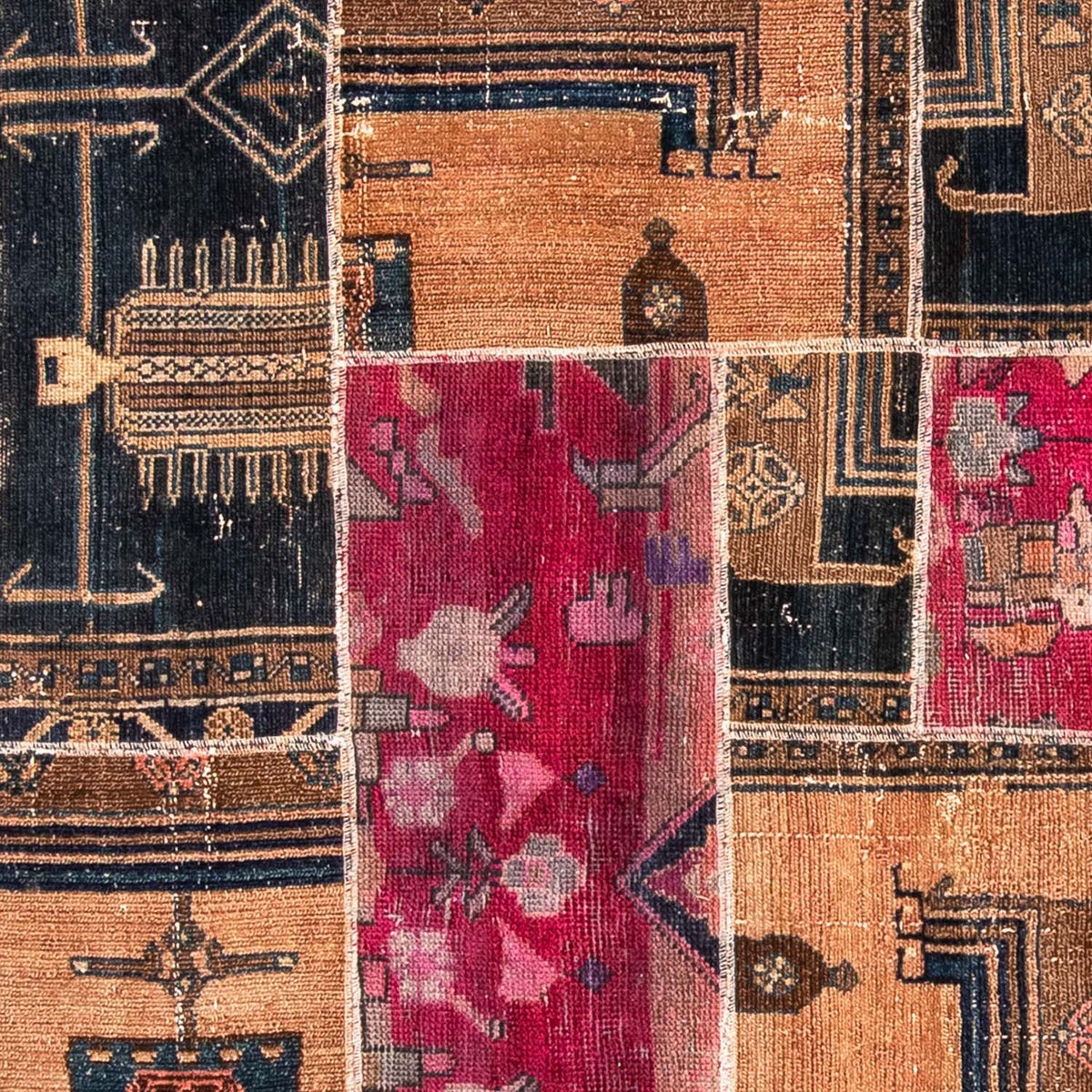 Alfombra de patchwork - 244 x 164 cm - multicolor