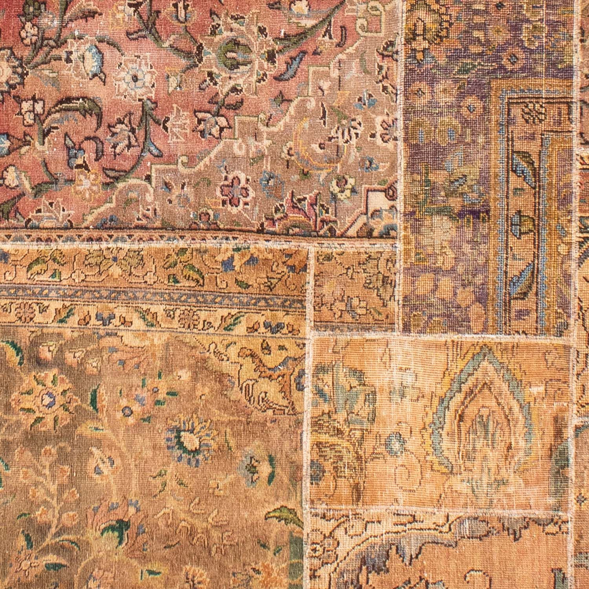 Alfombra de patchwork - 301 x 241 cm - multicolor