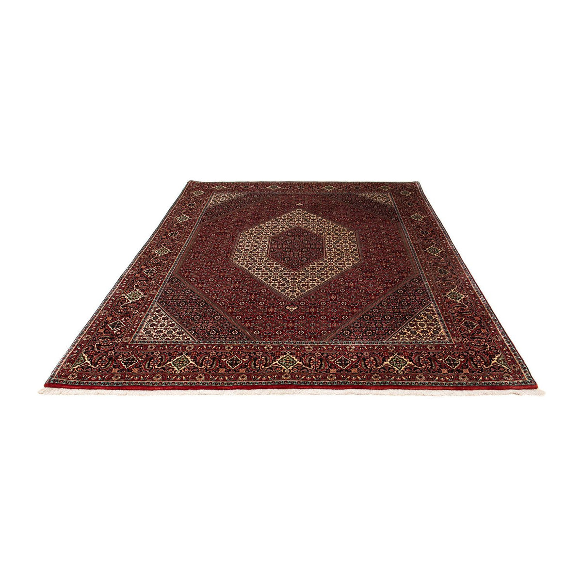 Alfombra persa - Bidjar - 251 x 201 cm - rojo oscuro