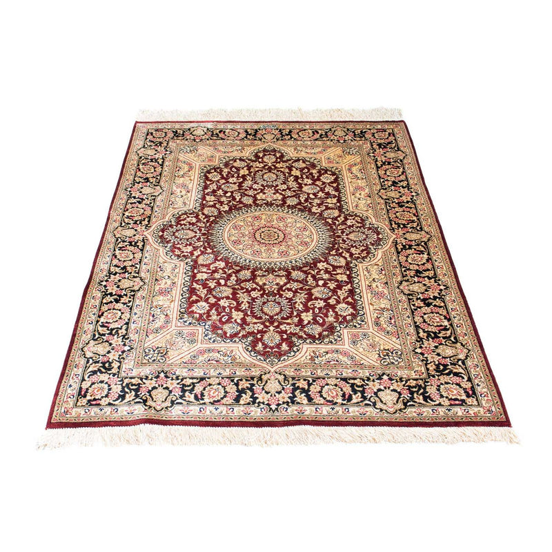 Alfombra persa - Ghom - 144 x 95 cm - rojo oscuro