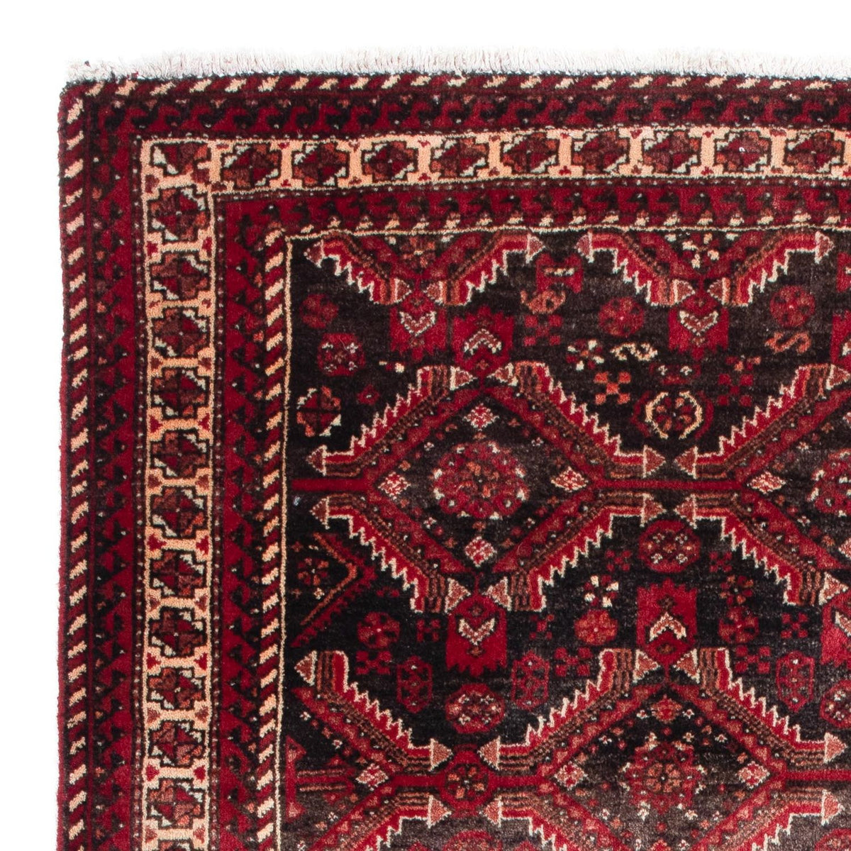 Alfombra de pasillo Alfombra Belutsch - 195 x 99 cm - rojo oscuro