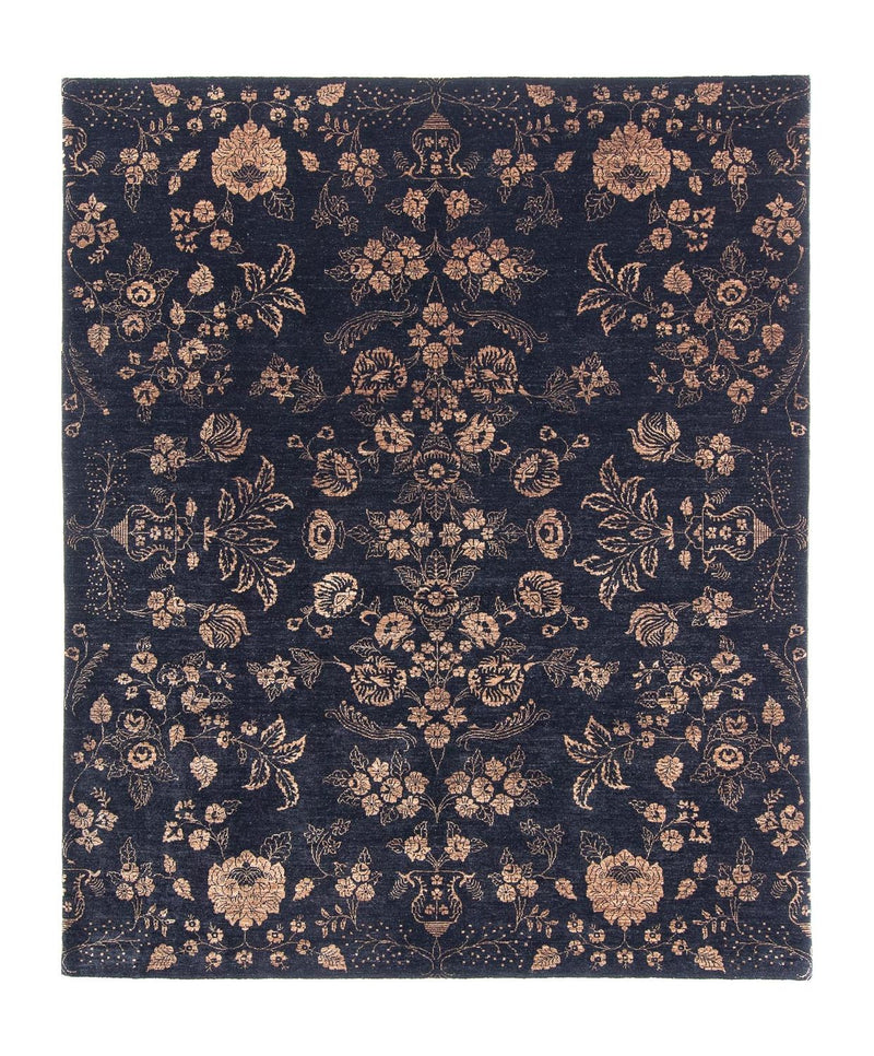 Alfombra oriental - 300 x 246 cm - azul oscuro