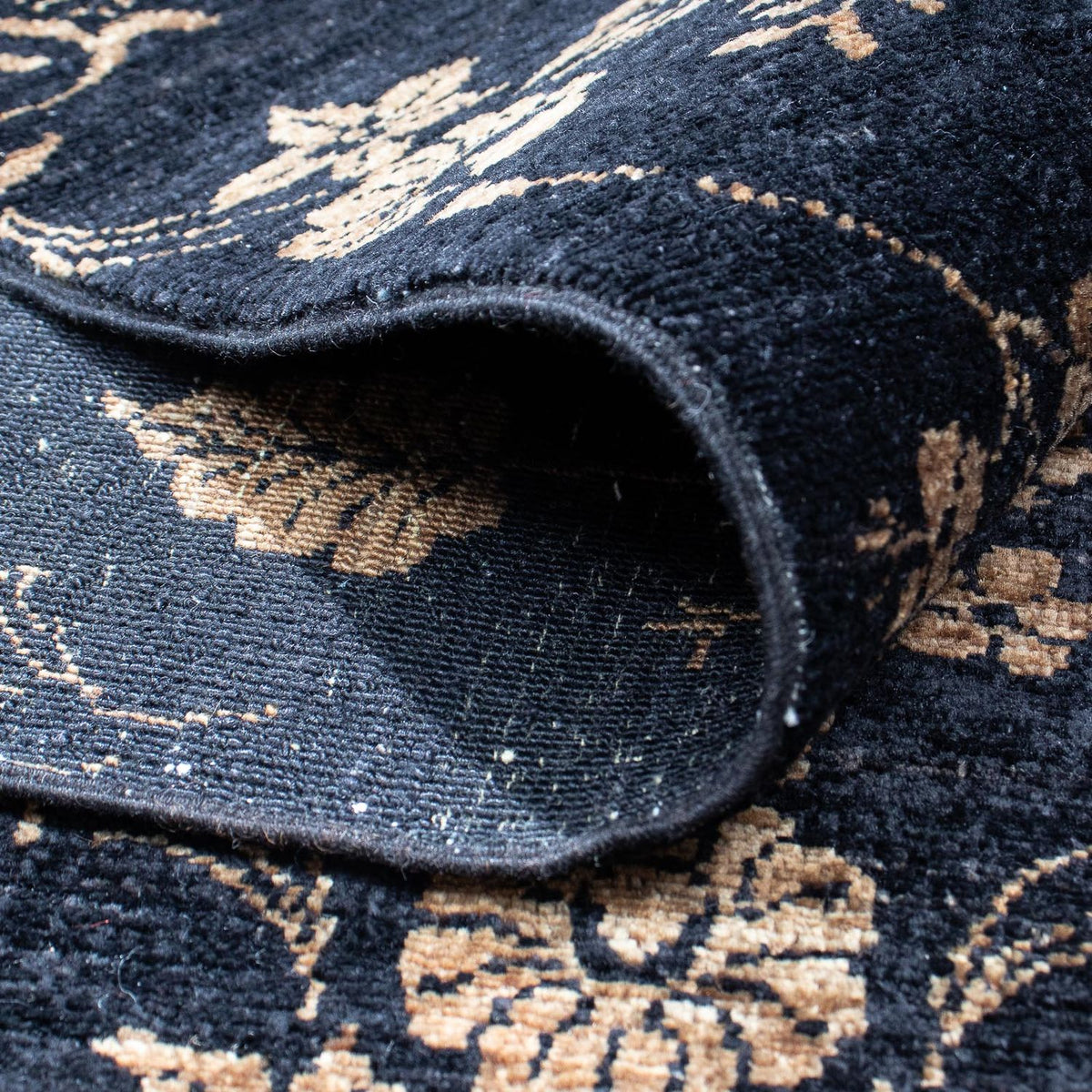 Alfombra oriental - 300 x 246 cm - azul oscuro