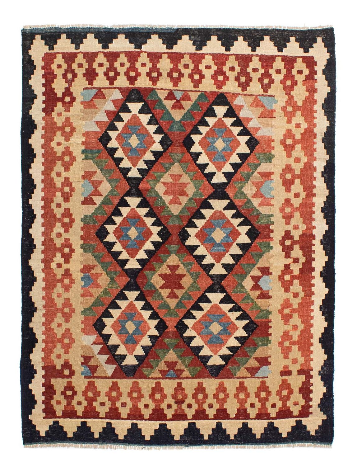 Alfombra Kelim - Splash - 202 x 155 cm - multicolor