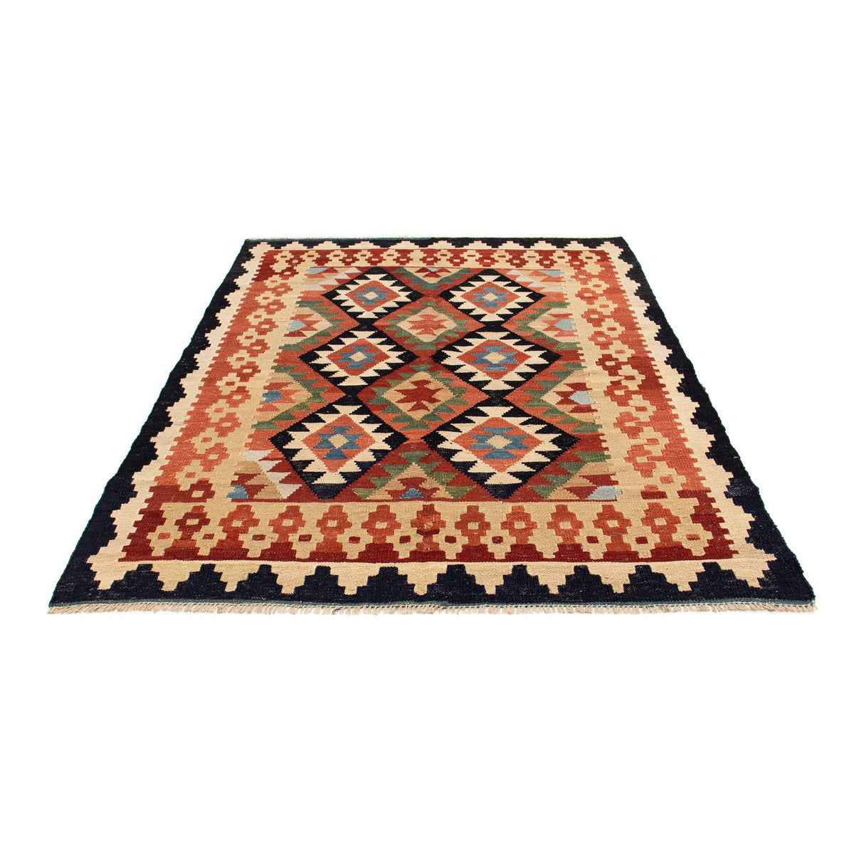 Alfombra Kelim - Splash - 202 x 155 cm - multicolor