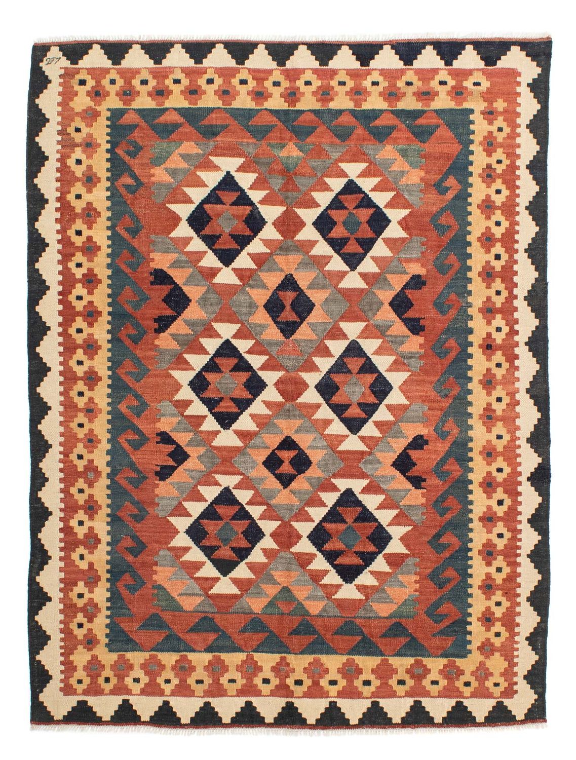 Alfombra Kelim - Splash - 205 x 158 cm - multicolor