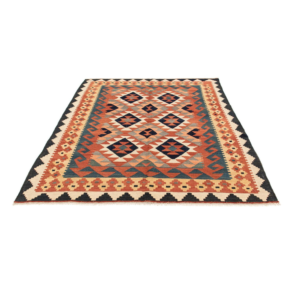 Alfombra Kelim - Splash - 205 x 158 cm - multicolor