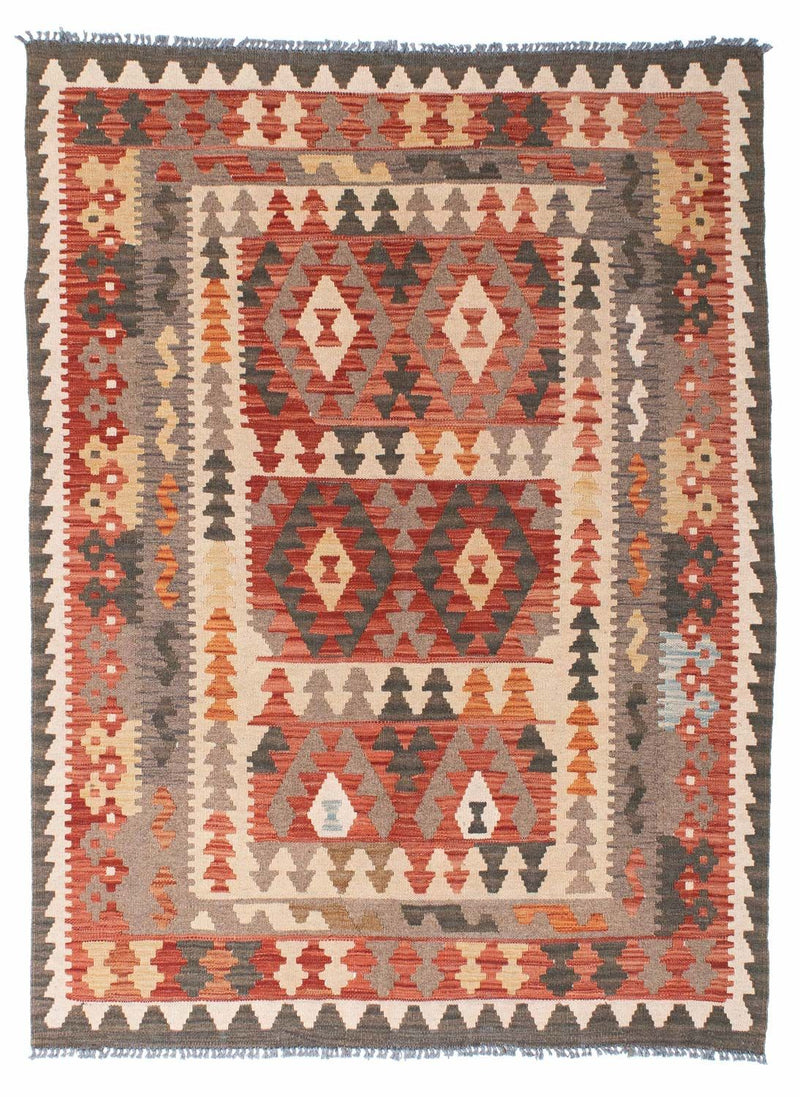 Alfombra Kelim - Oriental - 194 x 147 cm - rojo claro