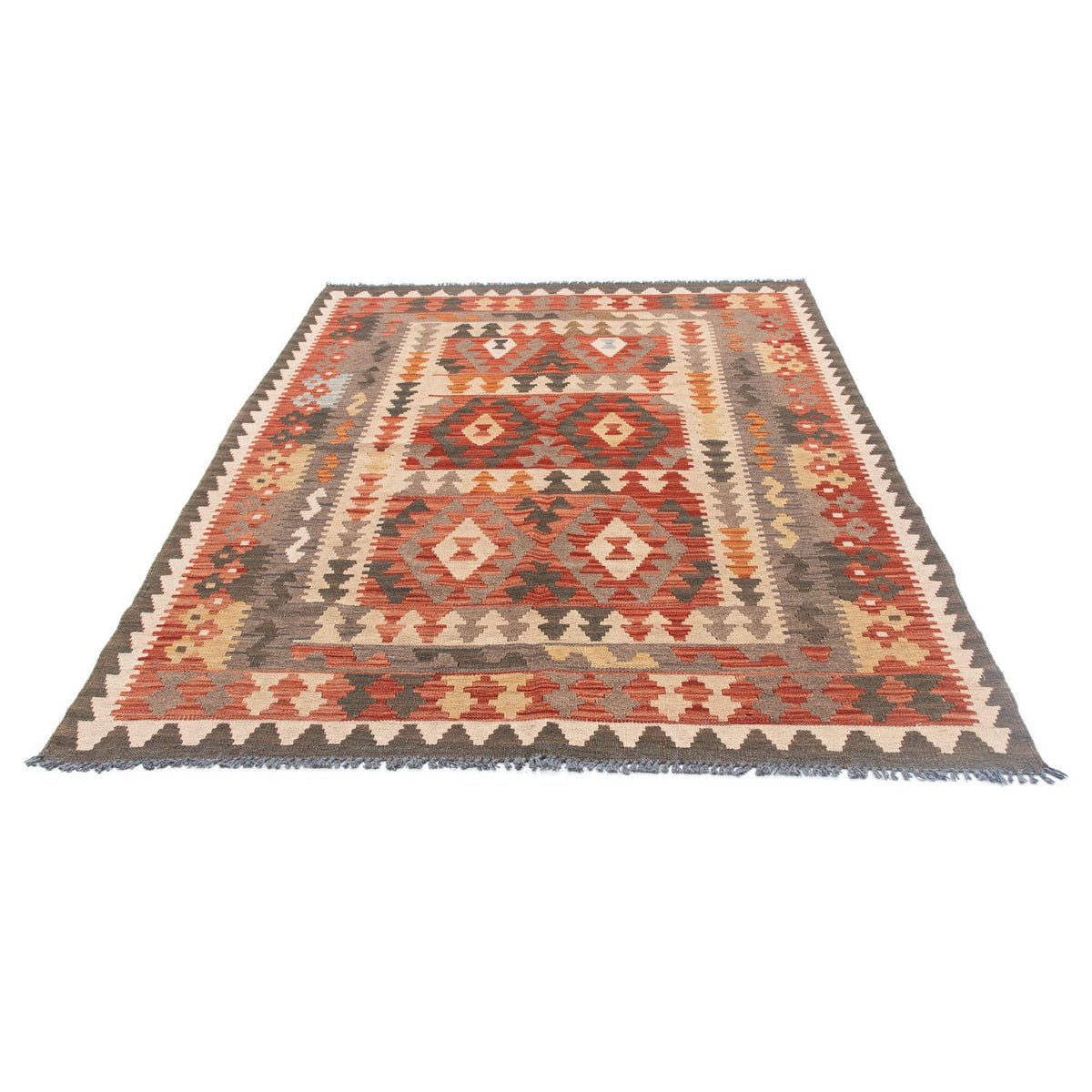 Alfombra Kelim - Oriental - 194 x 147 cm - rojo claro