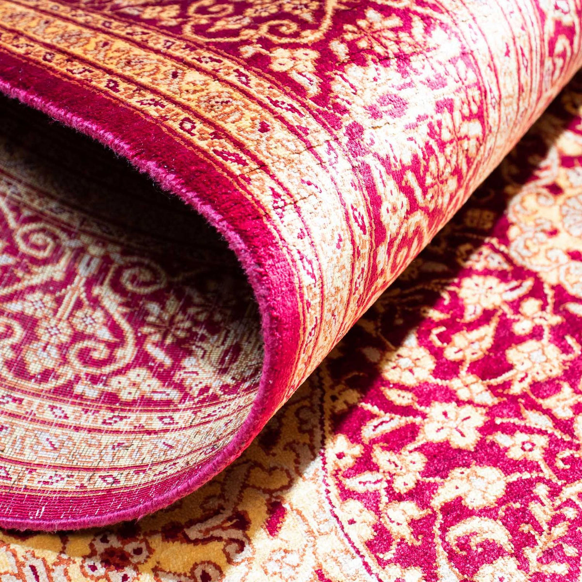 Alfombra persa - Ghom - 147 x 102 cm - rojo oscuro