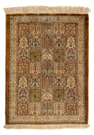 Alfombra persa - Ghom - 75 x 58 cm - multicolor