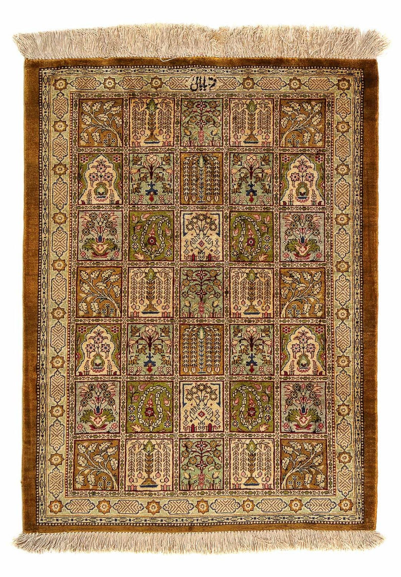 Alfombra persa - Ghom - 75 x 58 cm - multicolor