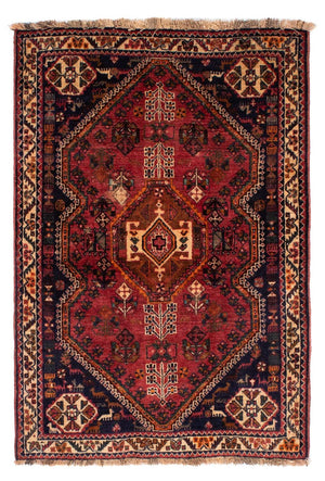 Alfombra persa - Nómada - 155 x 103 cm - rojo oscuro