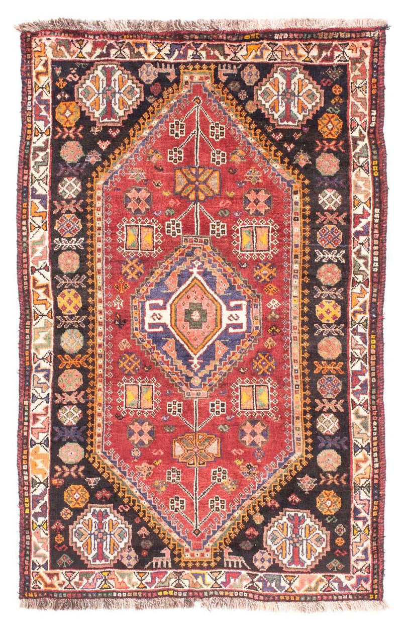 Alfombra persa - Nómada - 150 x 105 cm - rojo oscuro