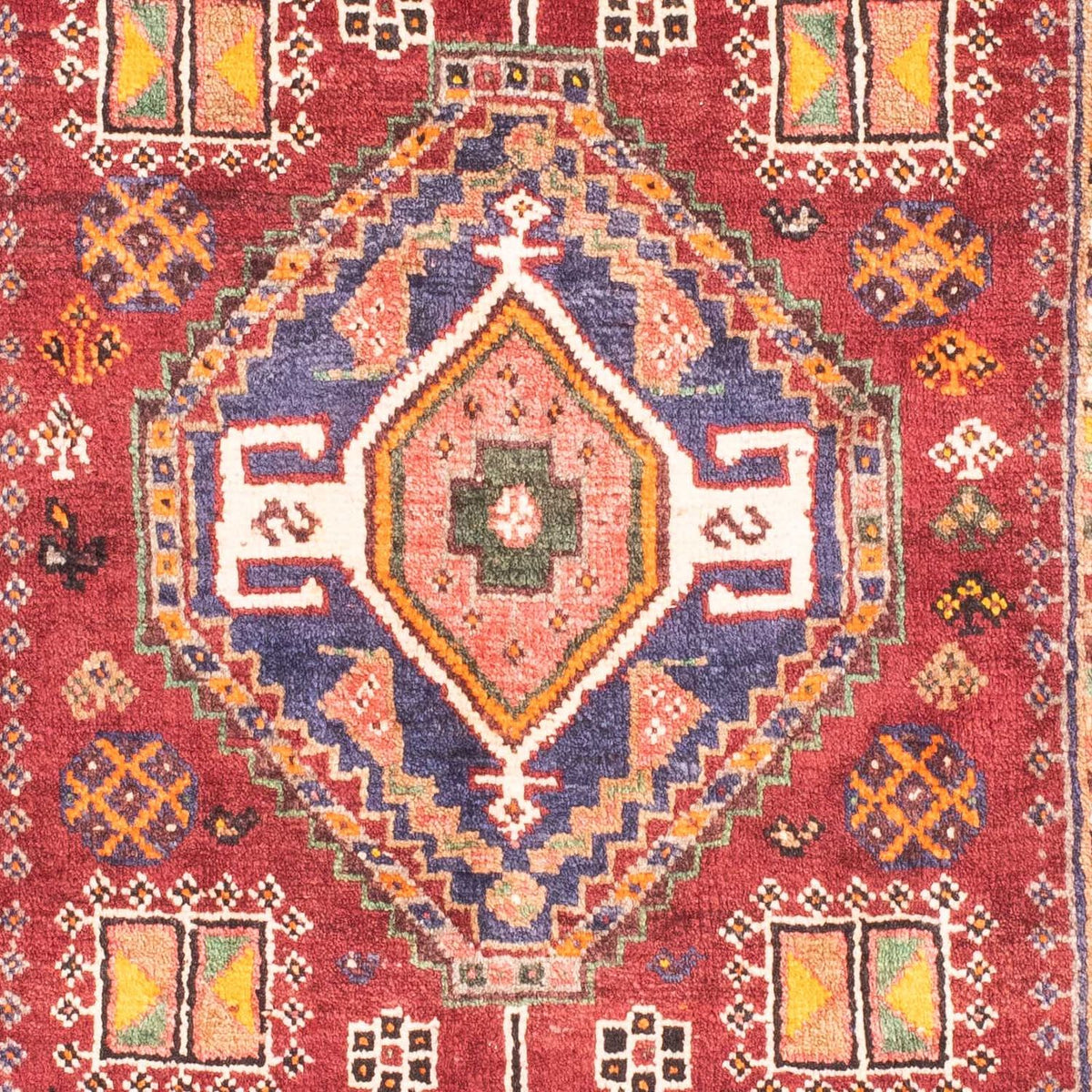 Alfombra persa - Nómada - 150 x 105 cm - rojo oscuro
