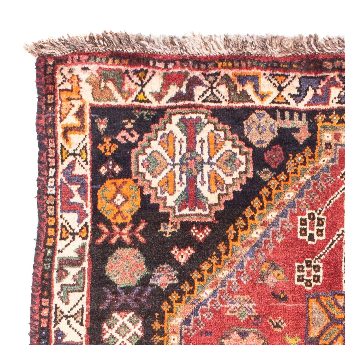 Alfombra persa - Nómada - 150 x 105 cm - rojo oscuro