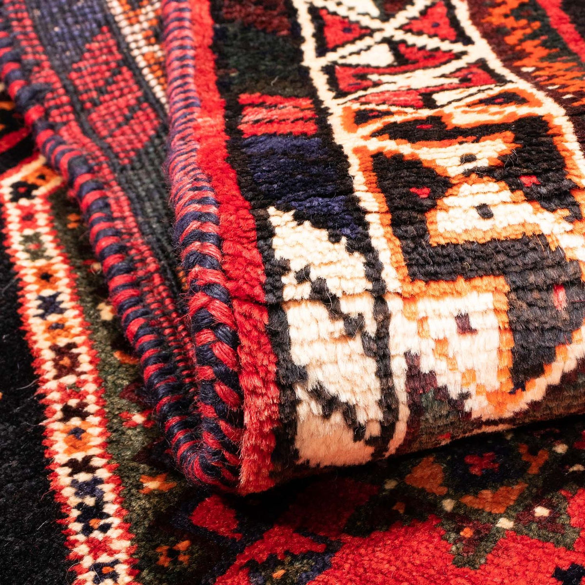 Alfombra persa - Nómada - 160 x 110 cm - rojo oscuro