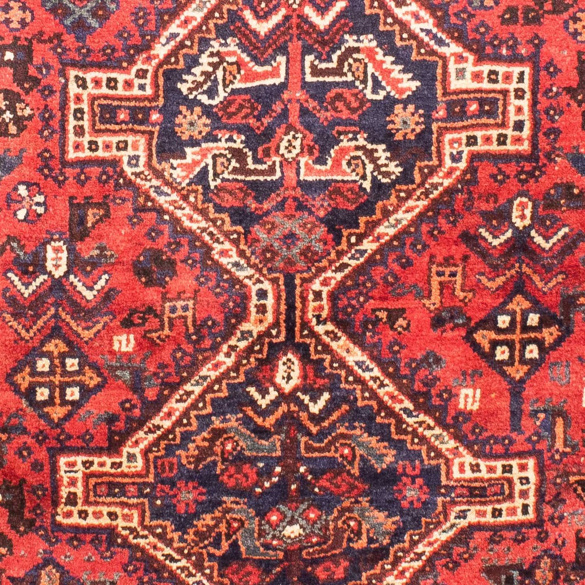 Alfombra persa - Nómada - 140 x 115 cm - rojo oscuro
