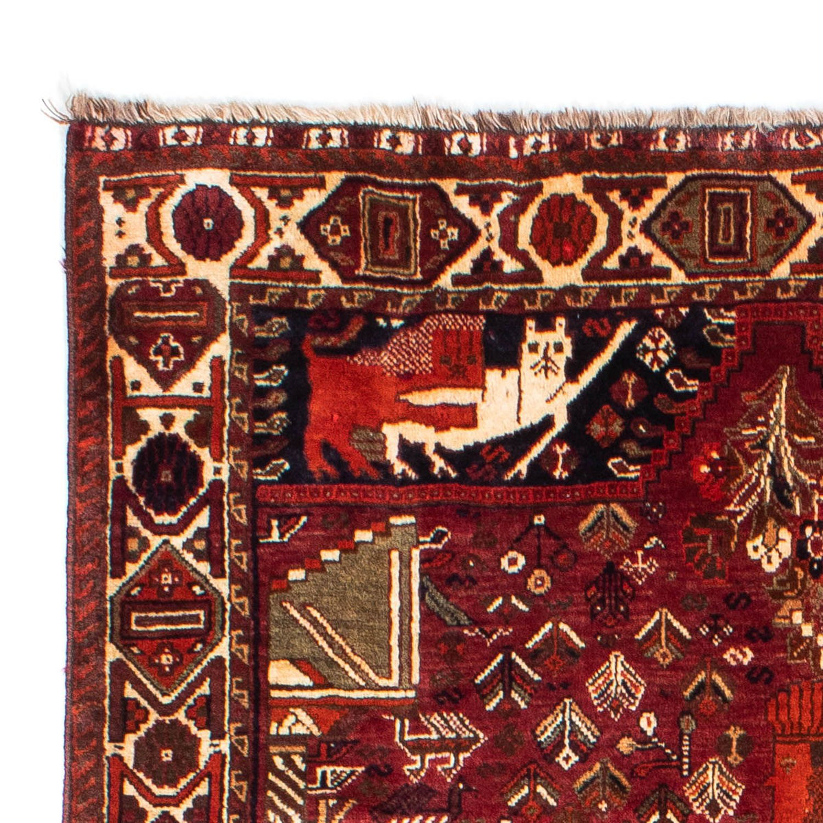 Alfombra persa - Nómada - 220 x 145 cm - rojo oscuro