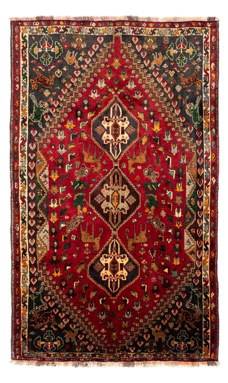 Alfombra persa - Nómada - 271 x 170 cm - rojo oscuro