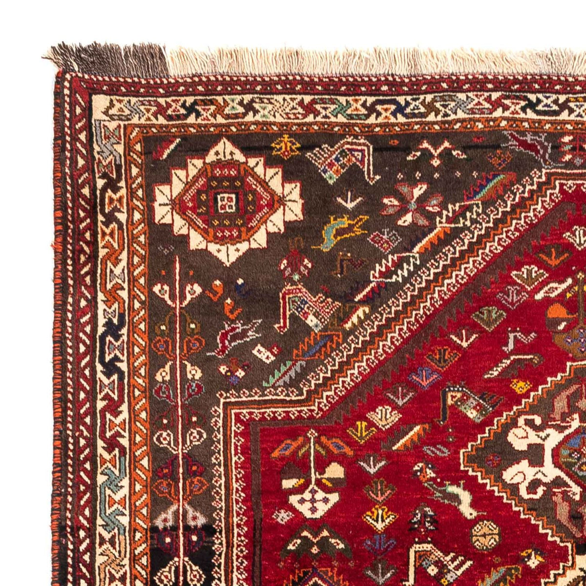 Alfombra persa - Nómada - 270 x 175 cm - rojo oscuro