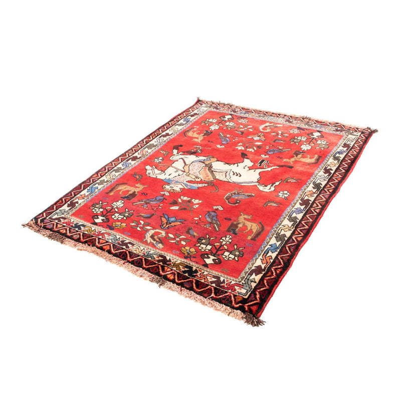 Alfombra persa - Nómada - 158 x 123 cm - rojo oscuro