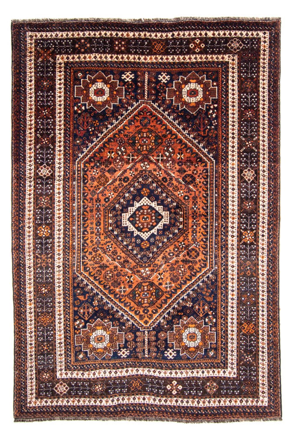 Alfombra persa - Nómada - 357 x 235 cm - azul oscuro