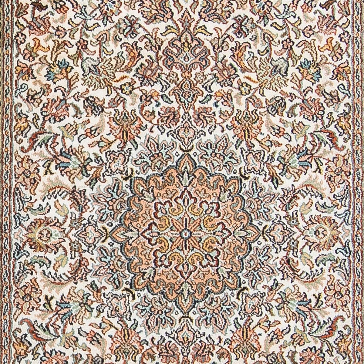 Alfombra de pasillo Alfombra de seda - Seda de Cachemira - 316 x 81 cm - beige