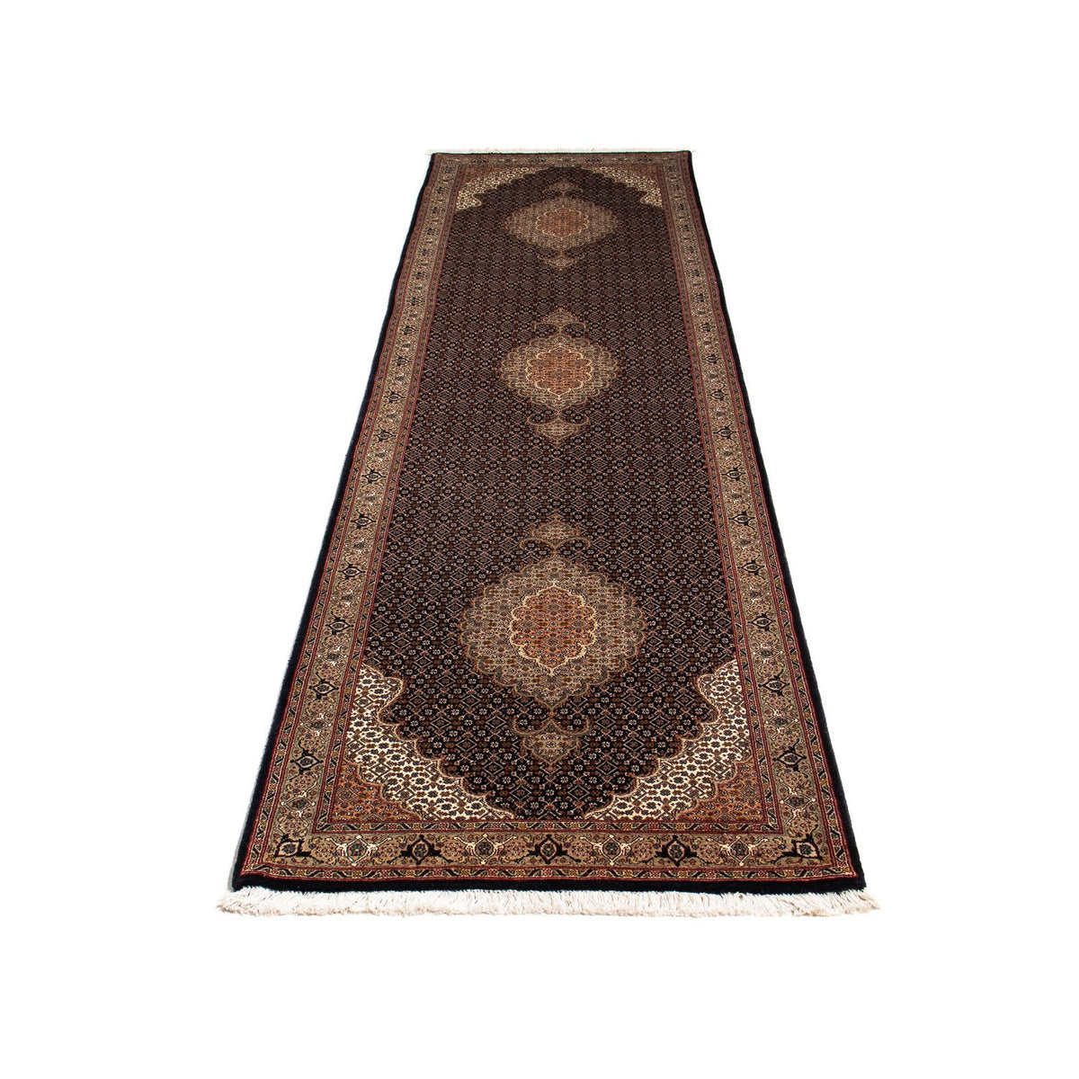 Alfombra de pasillo Alfombra persa - Tabriz - 295 x 77 cm - azul oscuro