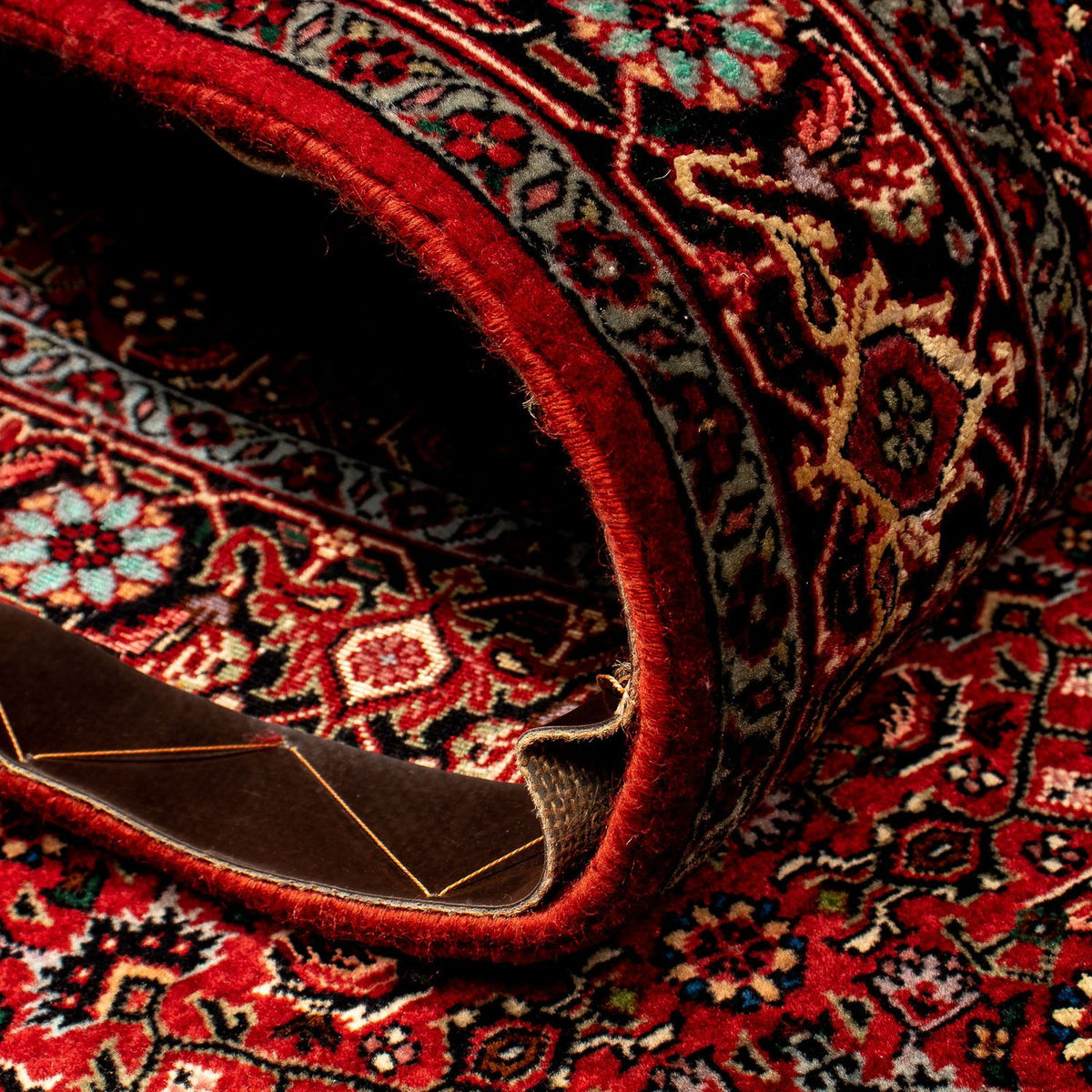 Alfombra de pasillo Alfombra persa - Bidjar - 290 x 82 cm - rojo oscuro