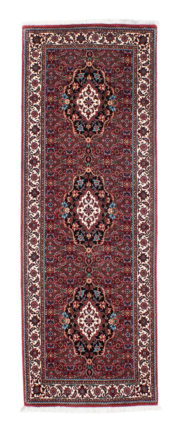 Alfombra de pasillo Alfombra persa - Bidjar - 205 x 74 cm - rojo oscuro