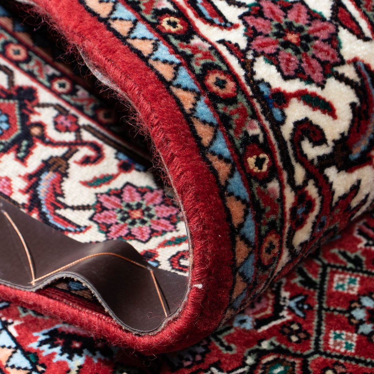 Alfombra de pasillo Alfombra persa - Bidjar - 205 x 74 cm - rojo oscuro