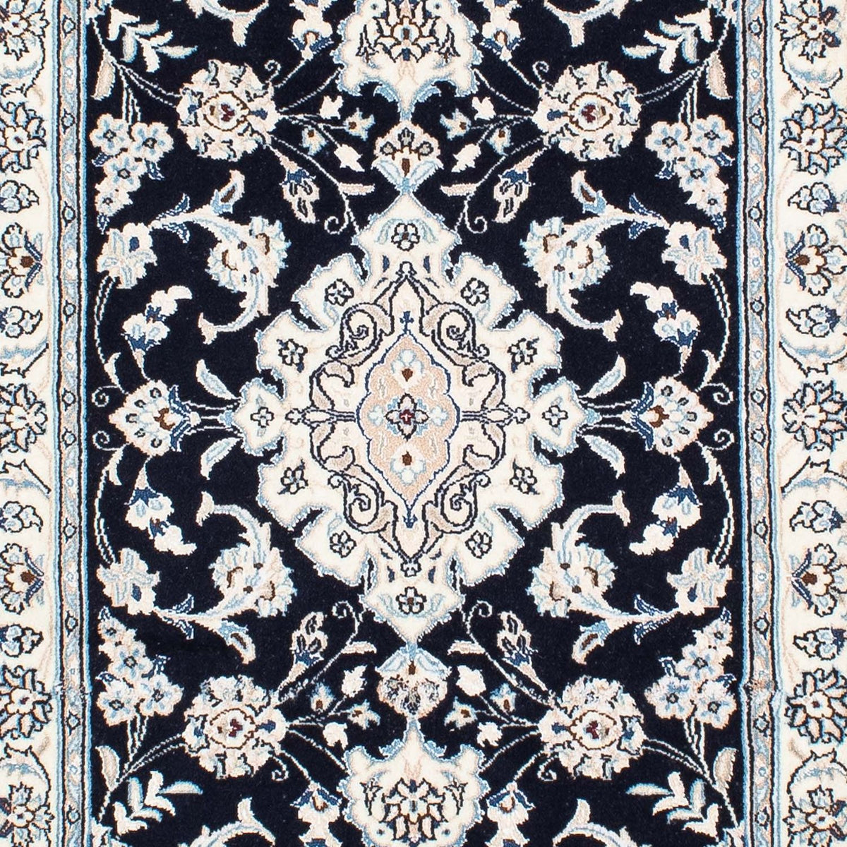 Alfombra de pasillo Alfombra Persa - Nain - Real - 295 x 78 cm - azul oscuro