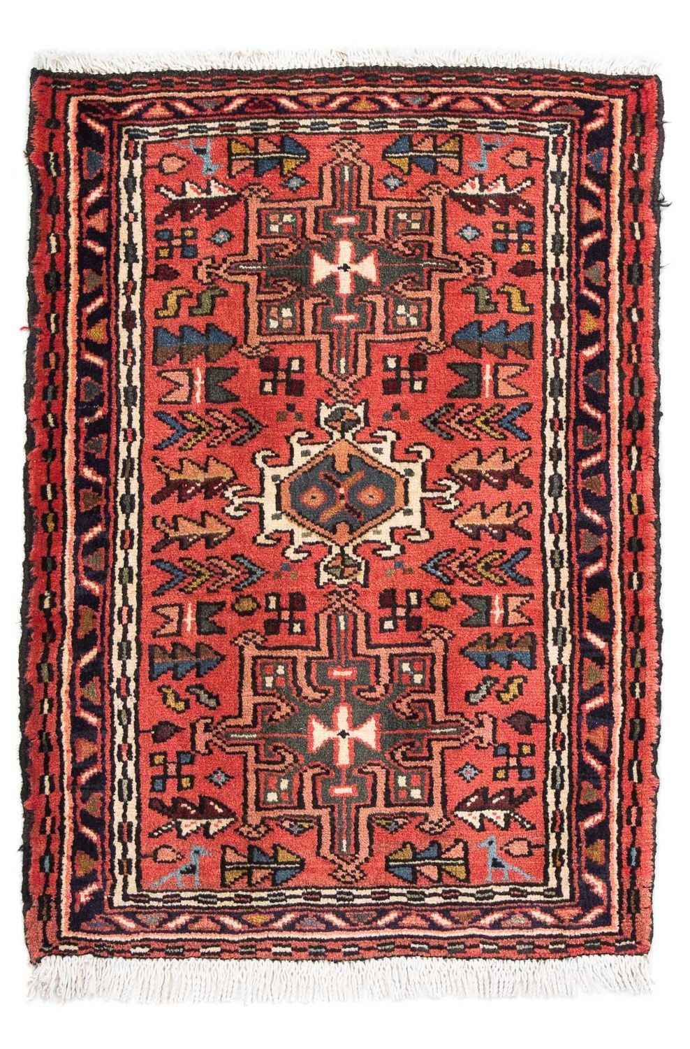 Alfombra persa - Nómada - 100 x 67 cm - rojo oscuro