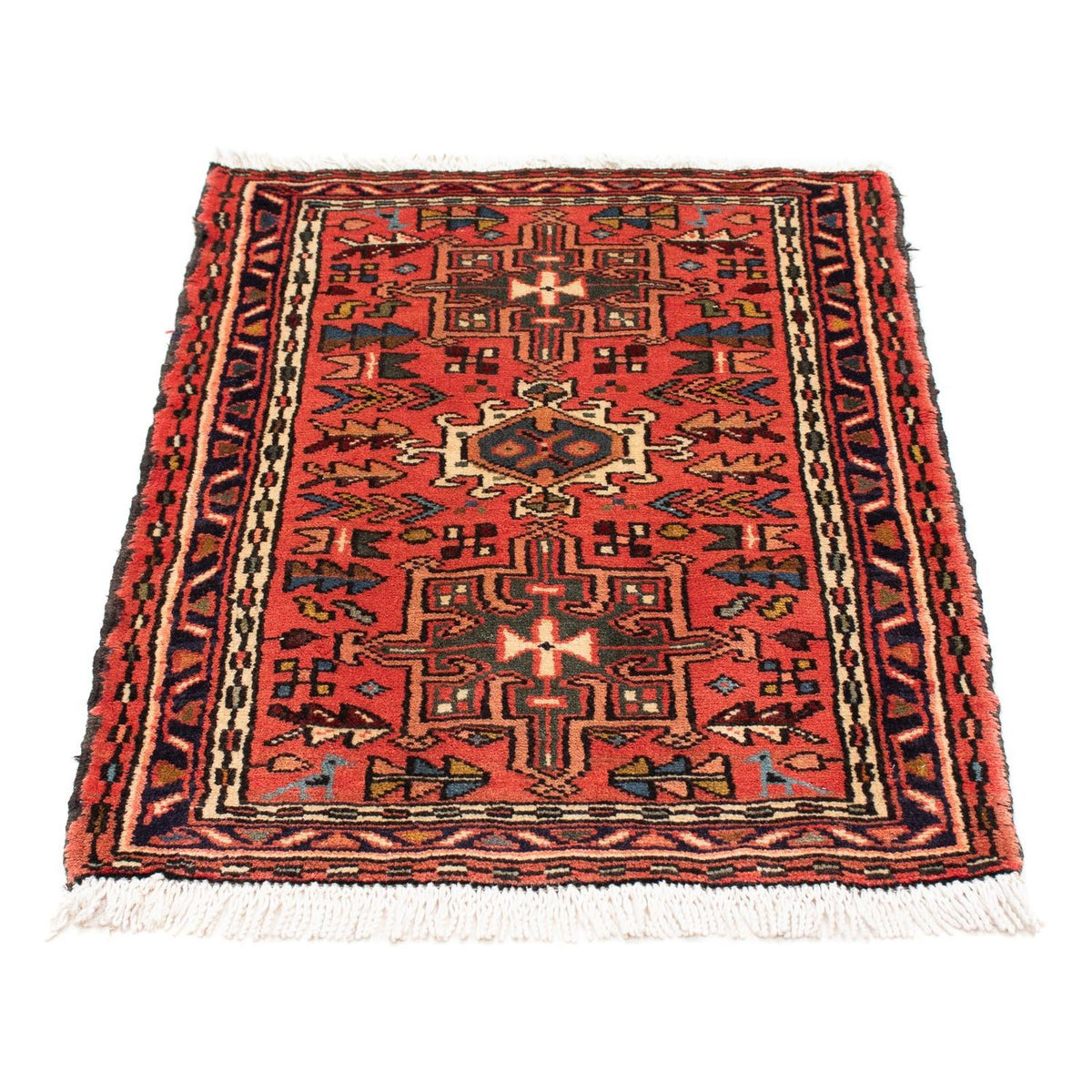 Alfombra persa - Nómada - 100 x 67 cm - rojo oscuro