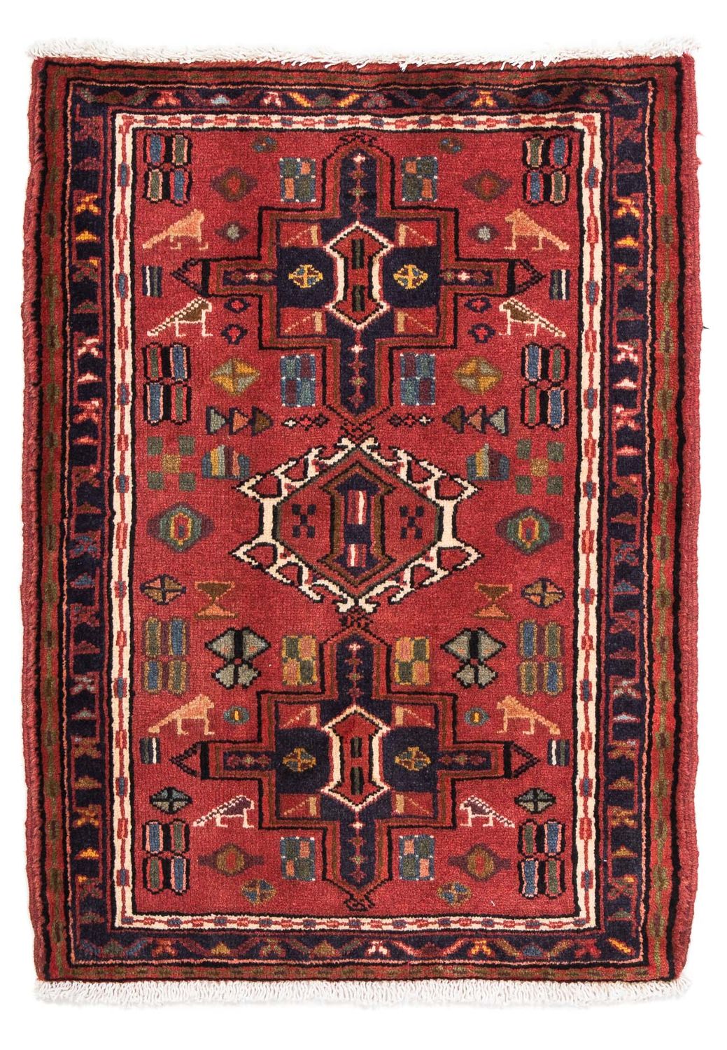 Alfombra persa - Nómada - 98 x 70 cm - rojo oscuro