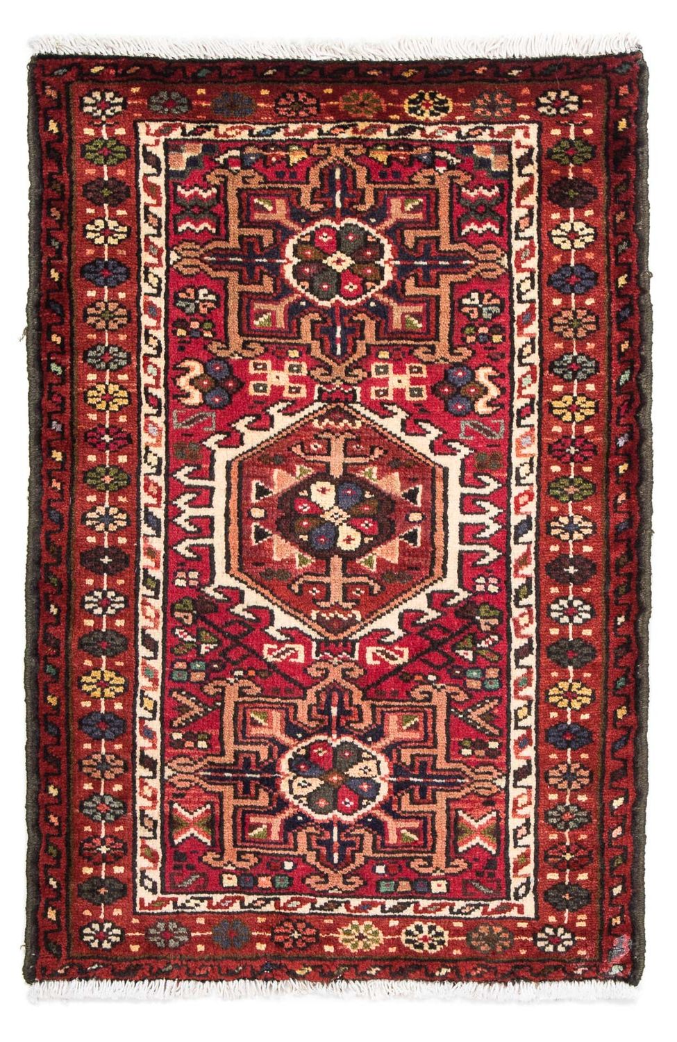 Alfombra persa - Nómada - 105 x 70 cm - rojo oscuro